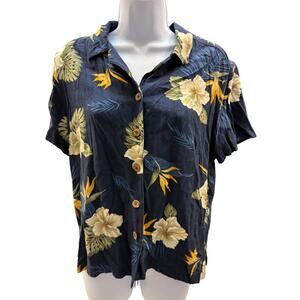 vtg island shores men button downs cruise resort casual Jamaica Bay  blue